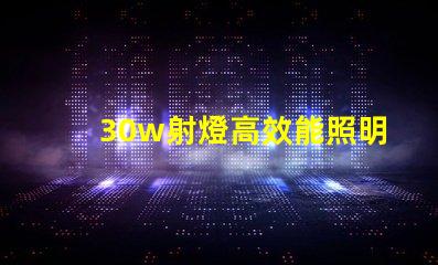 30w射燈高效能照明解決方案的終極選擇