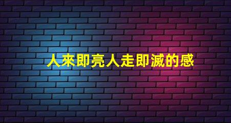 人來即亮人走即滅的感應燈高效節能照明解決方案