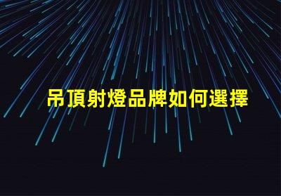 吊頂射燈品牌如何選擇最具性價(jià)比的頂尖品牌