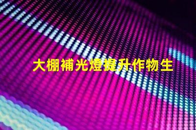 大棚補光燈提升作物生長的關鍵設備