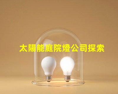 太陽能庭院燈公司探索高效節能的庭院照明解決方案