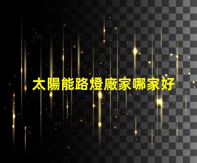 太陽能路燈廠家哪家好優(yōu)質(zhì)選擇與市場評估指南