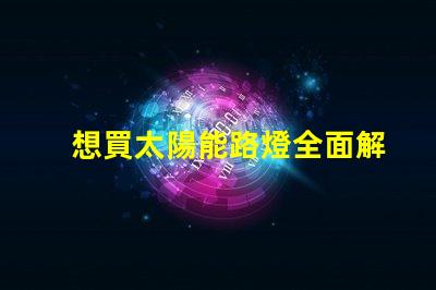 想買太陽能路燈全面解析太陽能路燈的優勢與選擇指南
