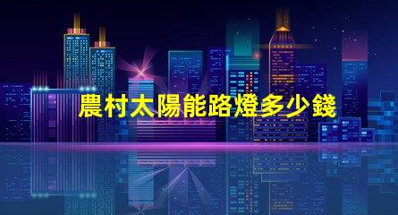 農村太陽能路燈多少錢一套價格揭秘與性能分析