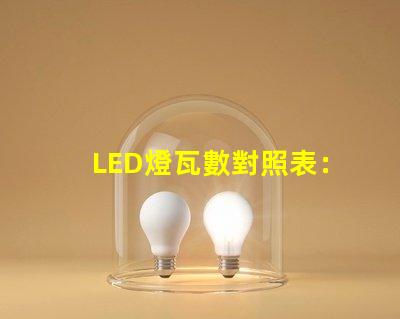 LED燈瓦數對照表：選購LED燈所需瓦數指南
