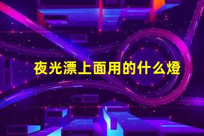 夜光漂上面用的什么燈珠