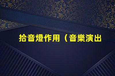 拾音燈作用（音樂演出中的重要輔助設備）