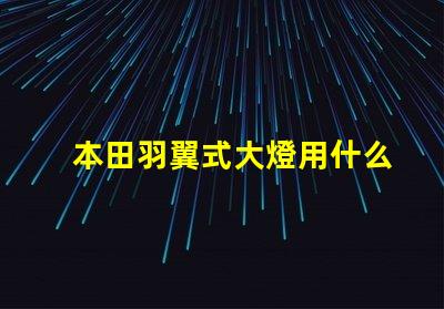 本田羽翼式大燈用什么燈珠