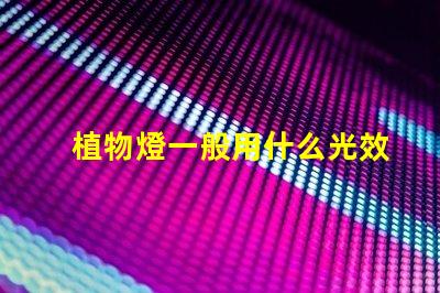 植物燈一般用什么光效燈珠