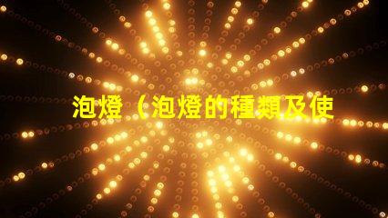 泡燈（泡燈的種類及使用方法）